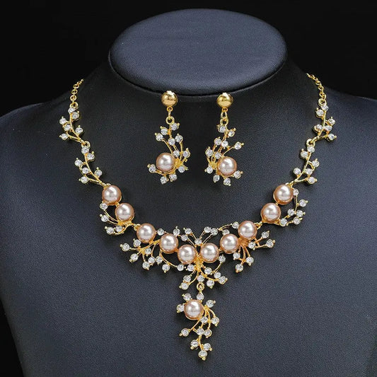 Ensemble de boucles d’oreilles deux pièces collier de mode féminine - BMYANY