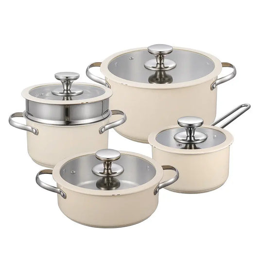 Ensemble de pots à soupe en acier inoxydable 304 double fond à fond céramique - BMYANY