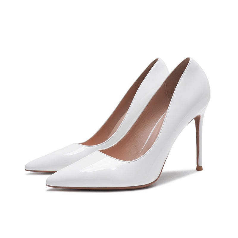 Low-cut Stiletto Heels In Glossy Patent Leather For Women - BMYANY
