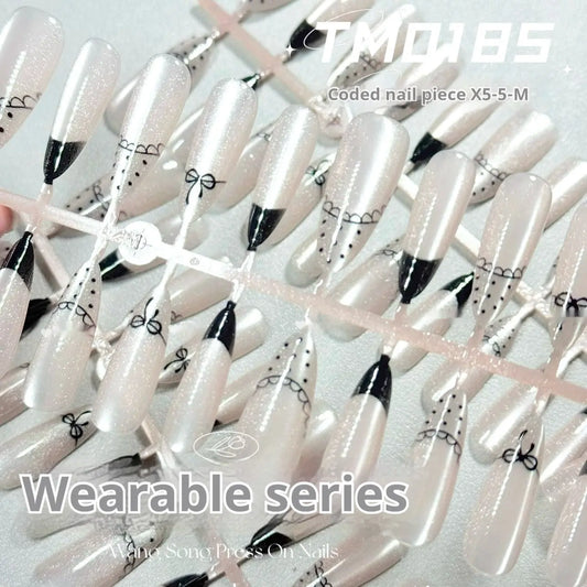 Faux Ongles Dentelle Nœud Œil de chat Pois Pure Désir - BMYANY