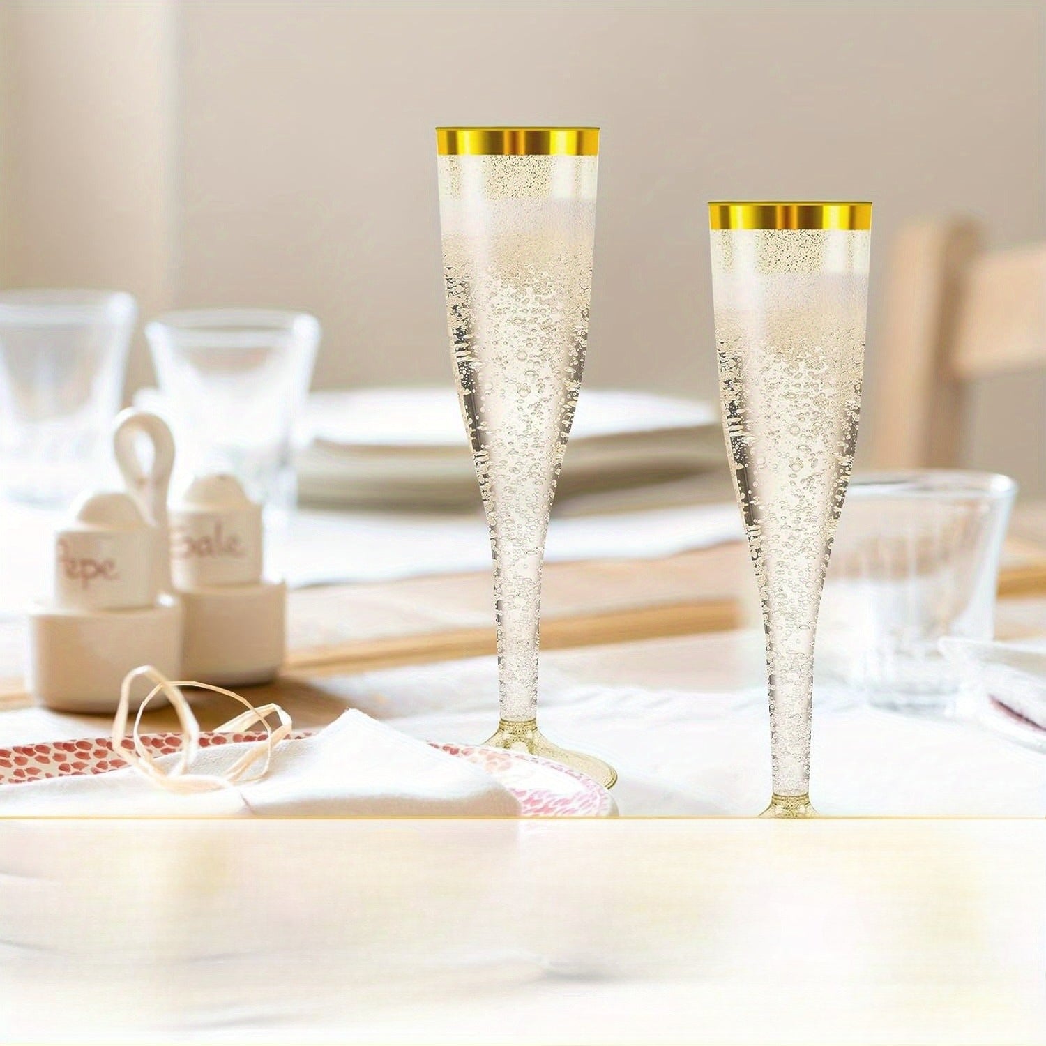 Flûtes à Champagne en Plastique - Lot de 50 Pièces - BMYANY