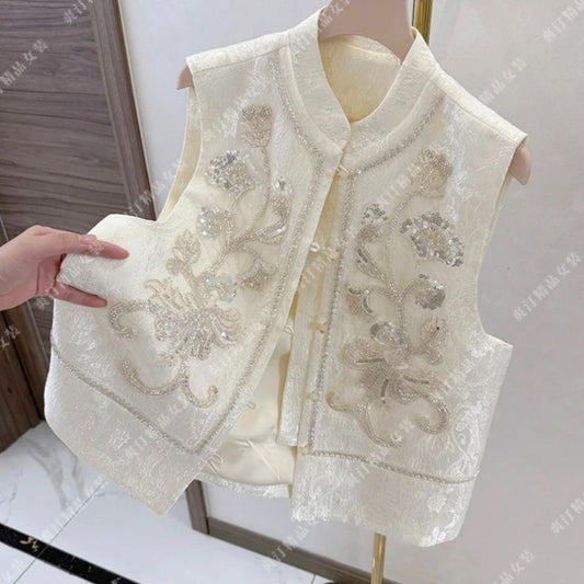 Gilet brodé à tempérament ample pour femmes - BMYANY