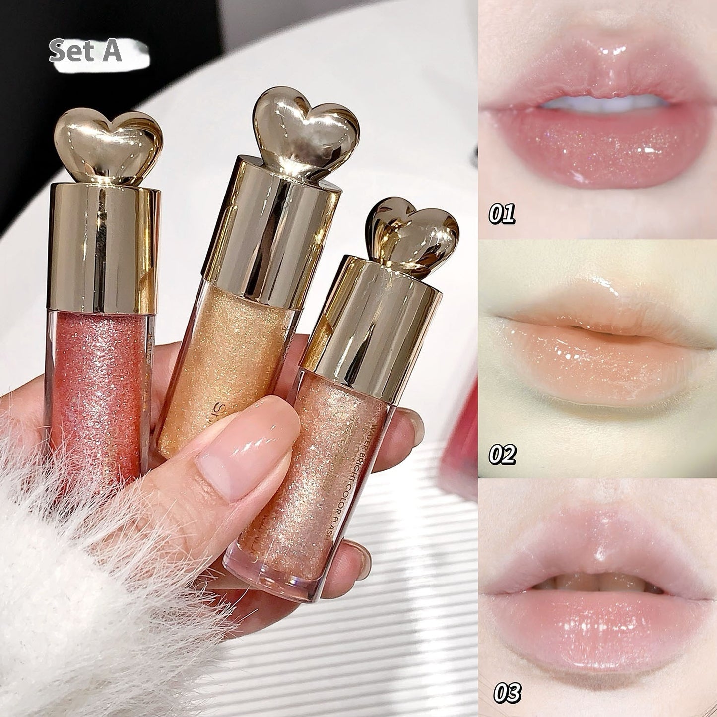 Gloss à Lèvres Hydratant Brillant - Effet Pailleté - BMYANY