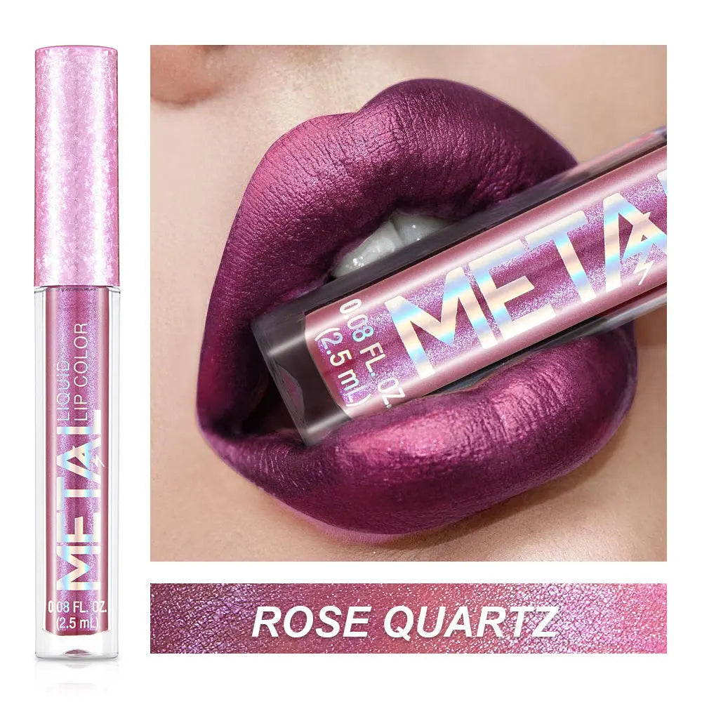 Gloss à Lèvres Métallique Waterproof - Effet Miroir Longue Tenue - BMYANY