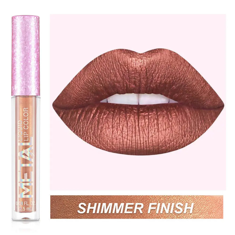 Gloss à Lèvres Métallique Waterproof - Effet Miroir Longue Tenue - BMYANY