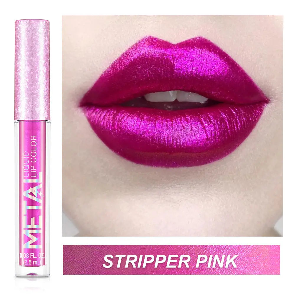 Gloss à Lèvres Métallique Waterproof - Effet Miroir Longue Tenue - BMYANY