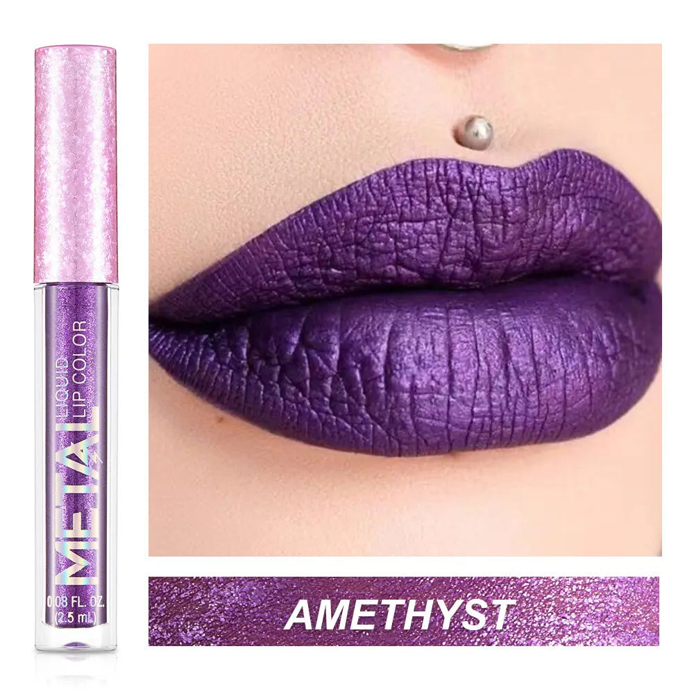 Gloss à Lèvres Métallique Waterproof - Effet Miroir Longue Tenue - BMYANY