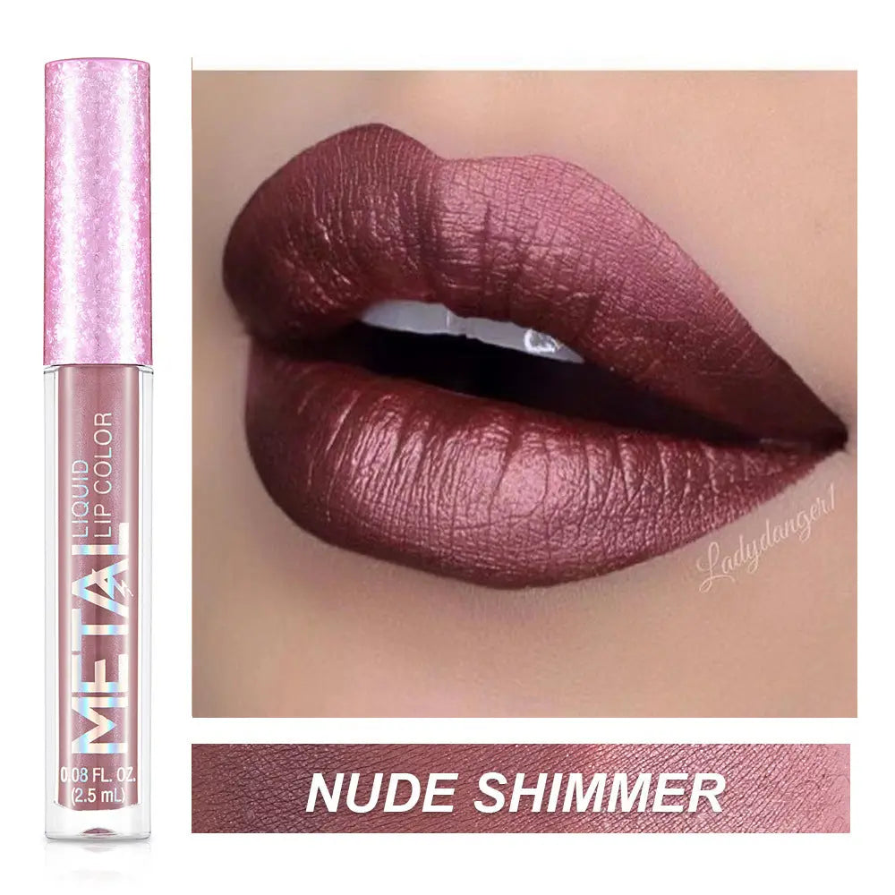 Gloss à Lèvres Métallique Waterproof - Effet Miroir Longue Tenue - BMYANY