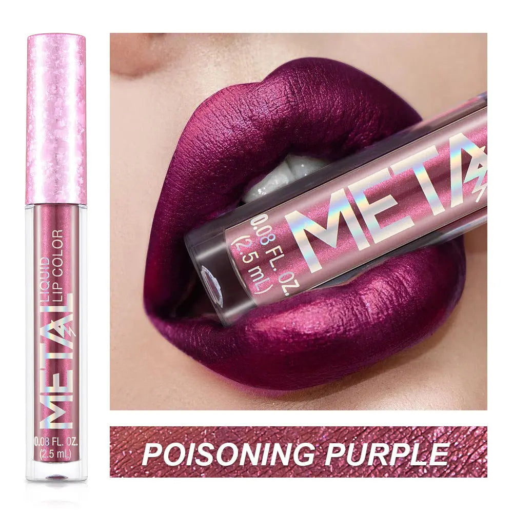 Gloss à Lèvres Métallique Waterproof - Effet Miroir Longue Tenue - BMYANY