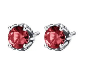 High-grade S925 Sterling Silver Screw Stud Earrings Emerald Zircon - BMYANY