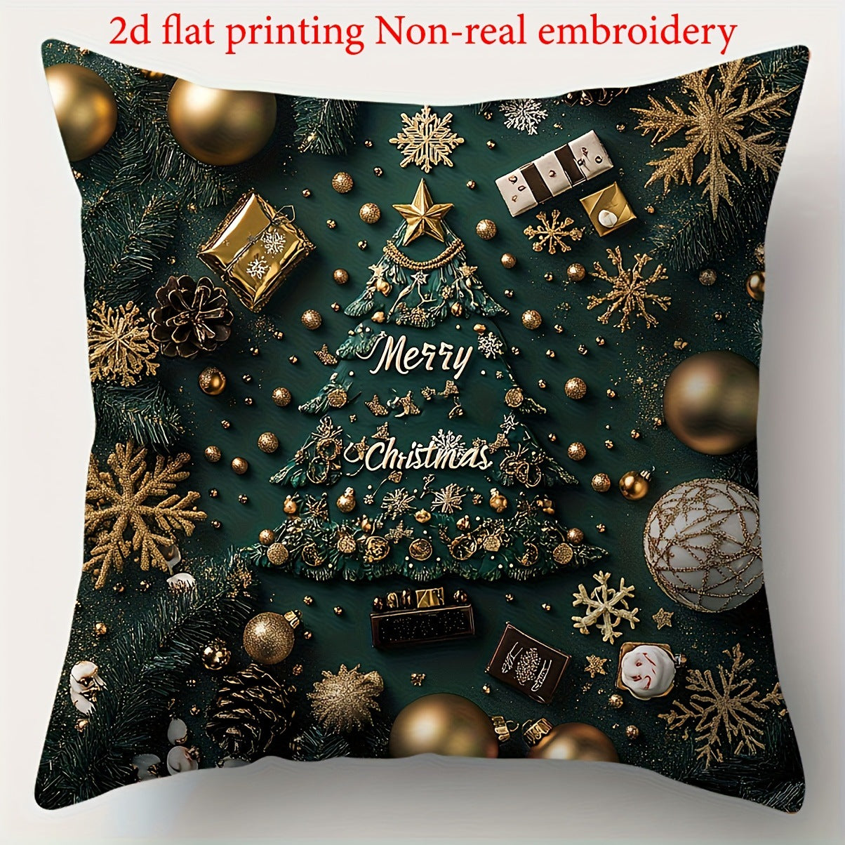 Housse Coussin Noël Lin - Décoration Canapé Renne Lapin Festif - BMYANY