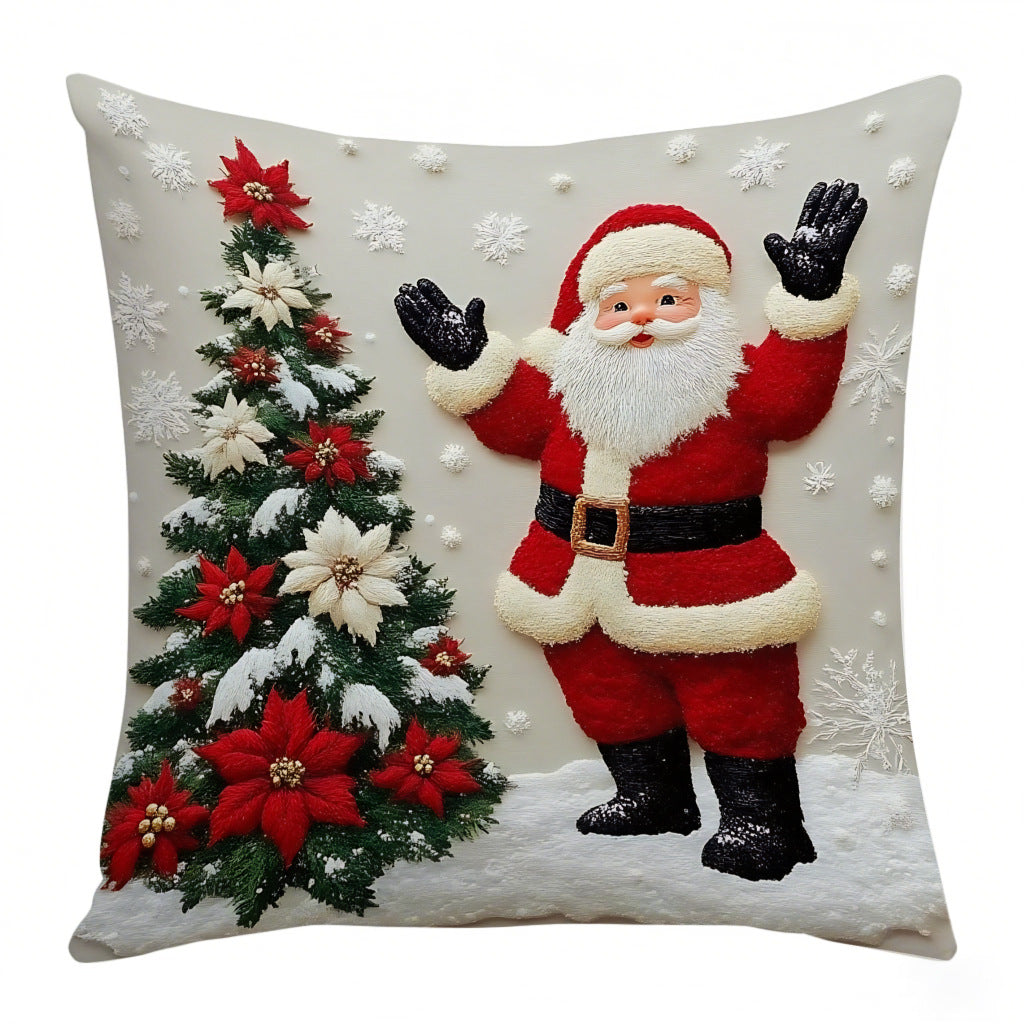 Housse Coussin Noël Lin Décoration Élan Lapin Canapé Ambiance Festive - BMYANY