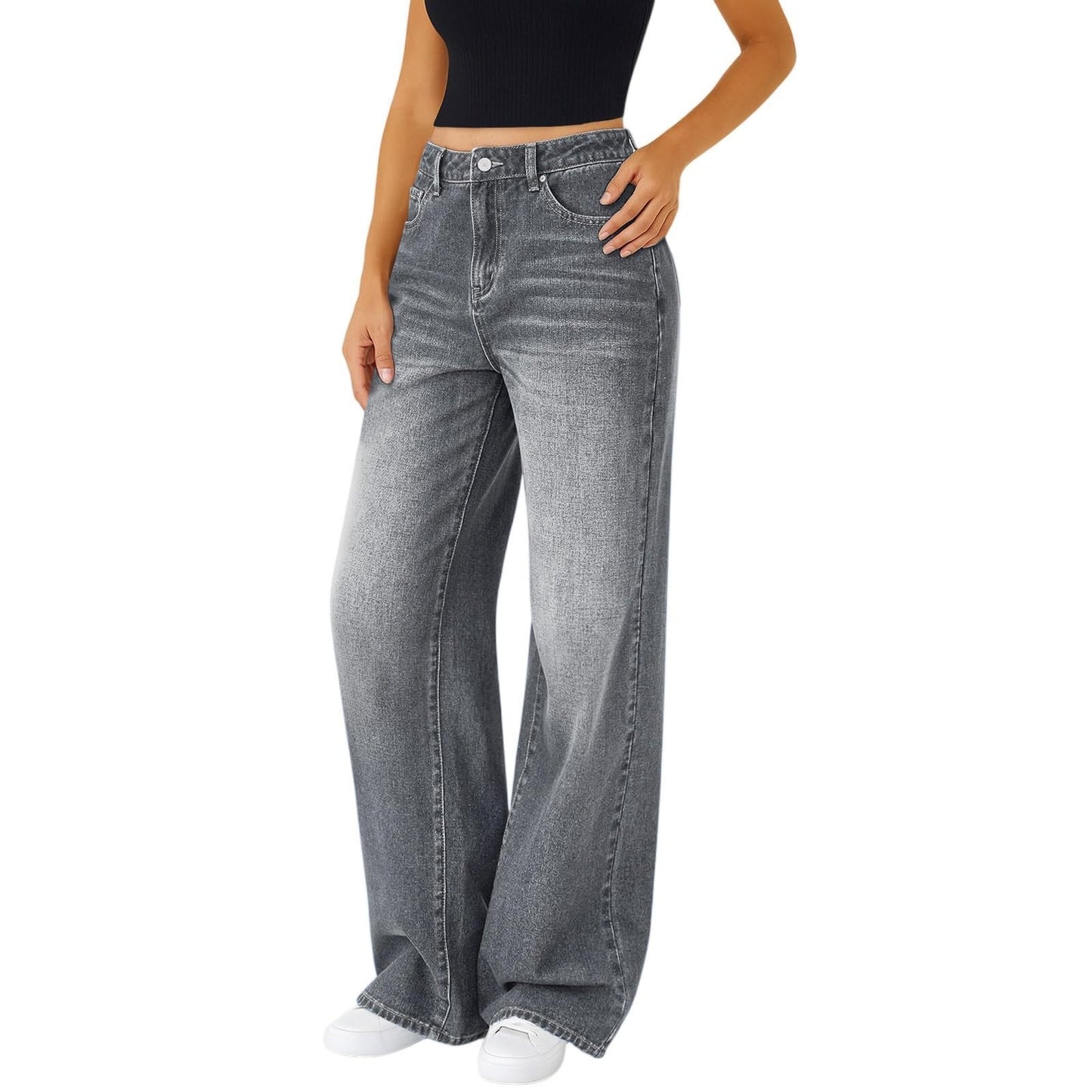 Jeans Women's Loose Straight High Elasticity - BMYANY