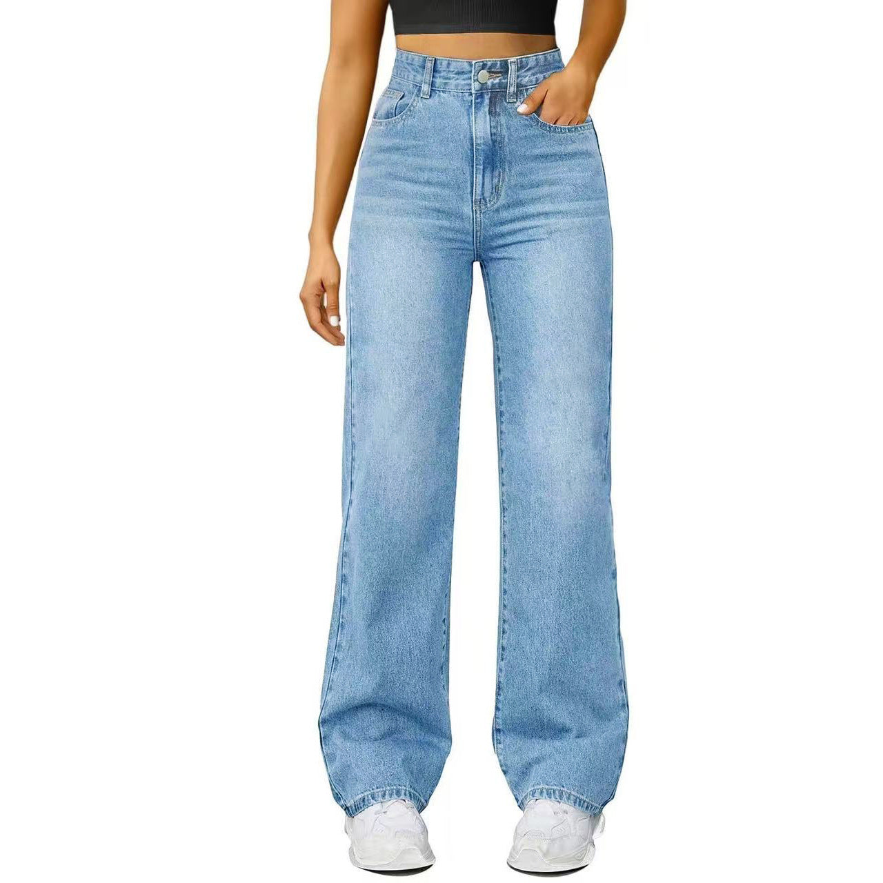 Jeans Women's Loose Straight High Elasticity - BMYANY