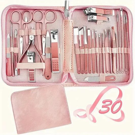 Kit Manucure Complet 30 Pièces - Acier Inoxydable - BMYANY
