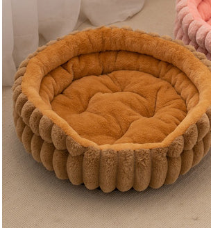 Lit Chat Rond Peluche Doux Forme Lapin Confortable - BMYANY