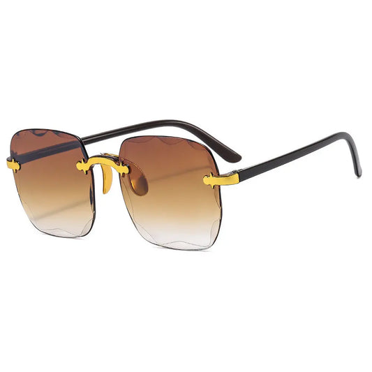 Lunettes de Soleil Carrées Sans Monture Femme - Style Moderne - BMYANY