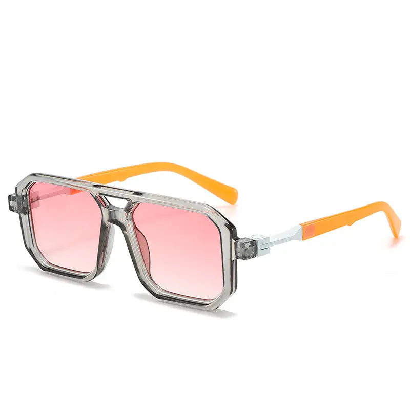 Lunettes de Soleil Femme Fashion Verres Réfléchissants Marron - BMYANY