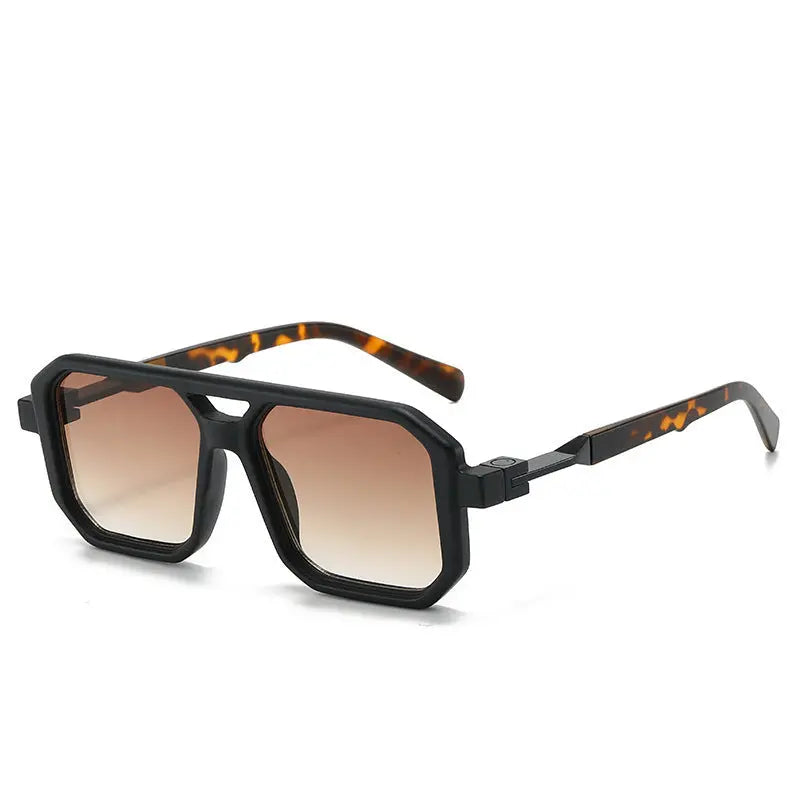 Lunettes de Soleil Femme Fashion Verres Réfléchissants Marron - BMYANY