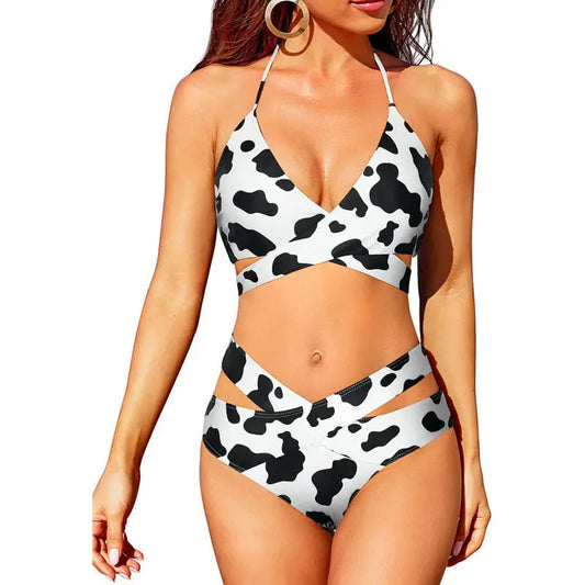 Maillot de Bain Deux Pièces Rétro Chic Bikini  Femme Taille Haute - BMYANY
