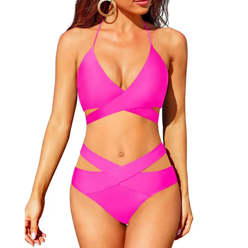 Maillot de Bain Deux Pièces Rétro Chic Bikini  Femme Taille Haute - BMYANY