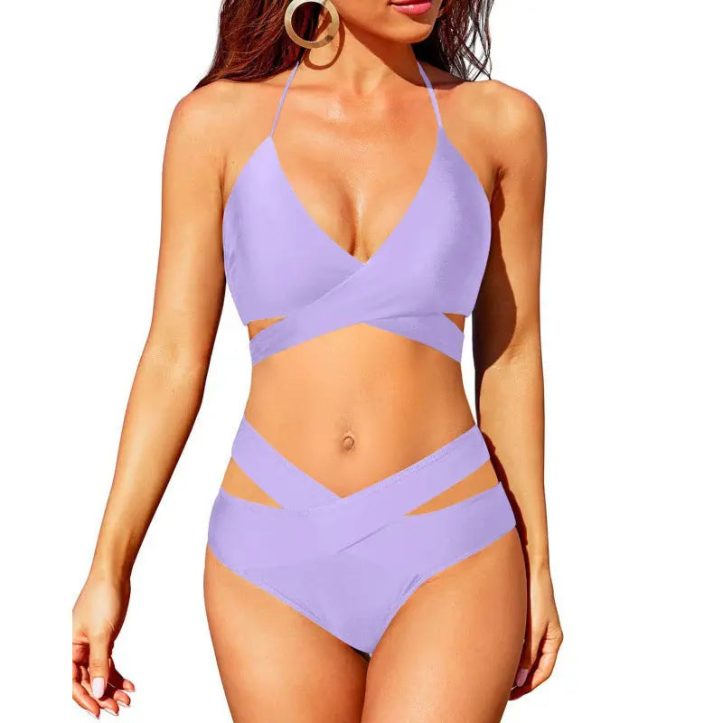 Maillot de Bain Deux Pièces Rétro Chic Bikini  Femme Taille Haute - BMYANY