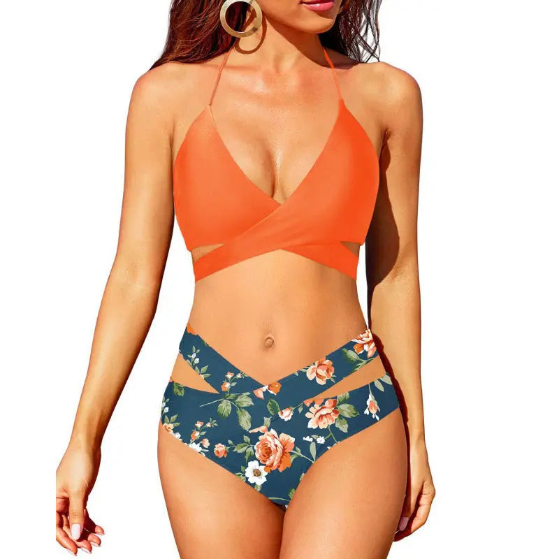 Maillot de Bain Deux Pièces Rétro Chic Bikini  Femme Taille Haute - BMYANY
