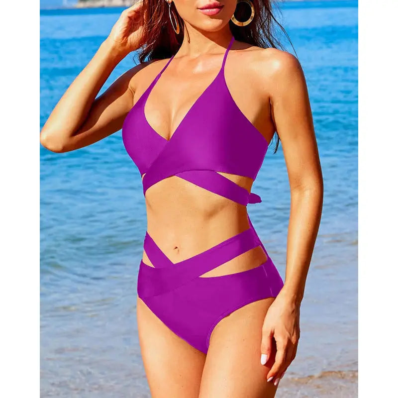 Maillot de Bain Deux Pièces Rétro Chic Bikini  Femme Taille Haute - BMYANY