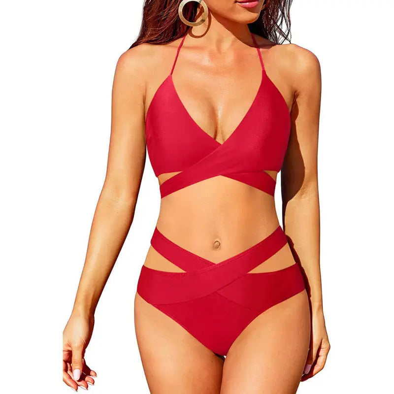 Maillot de Bain Deux Pièces Rétro Chic Bikini  Femme Taille Haute - BMYANY
