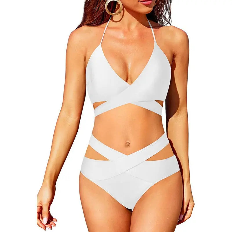 Maillot de Bain Deux Pièces Rétro Chic Bikini  Femme Taille Haute - BMYANY