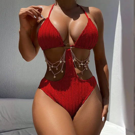 Maillot de Bain Femme Une Pièce Lacé Ajouré Design Sexy Élégant - BMYANY