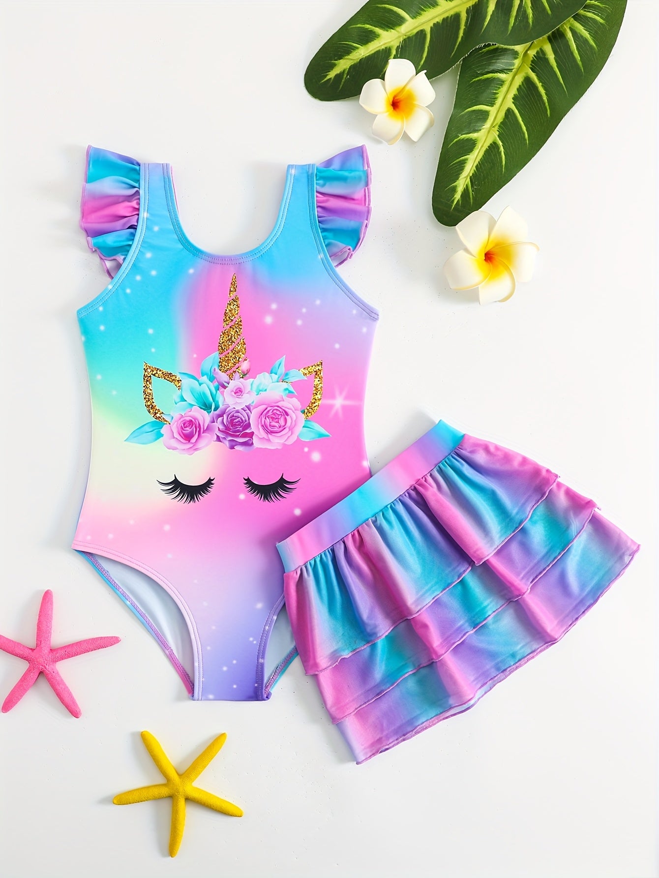 Maillot de bain une pièce imprimé licorne pour fille - BMYANY