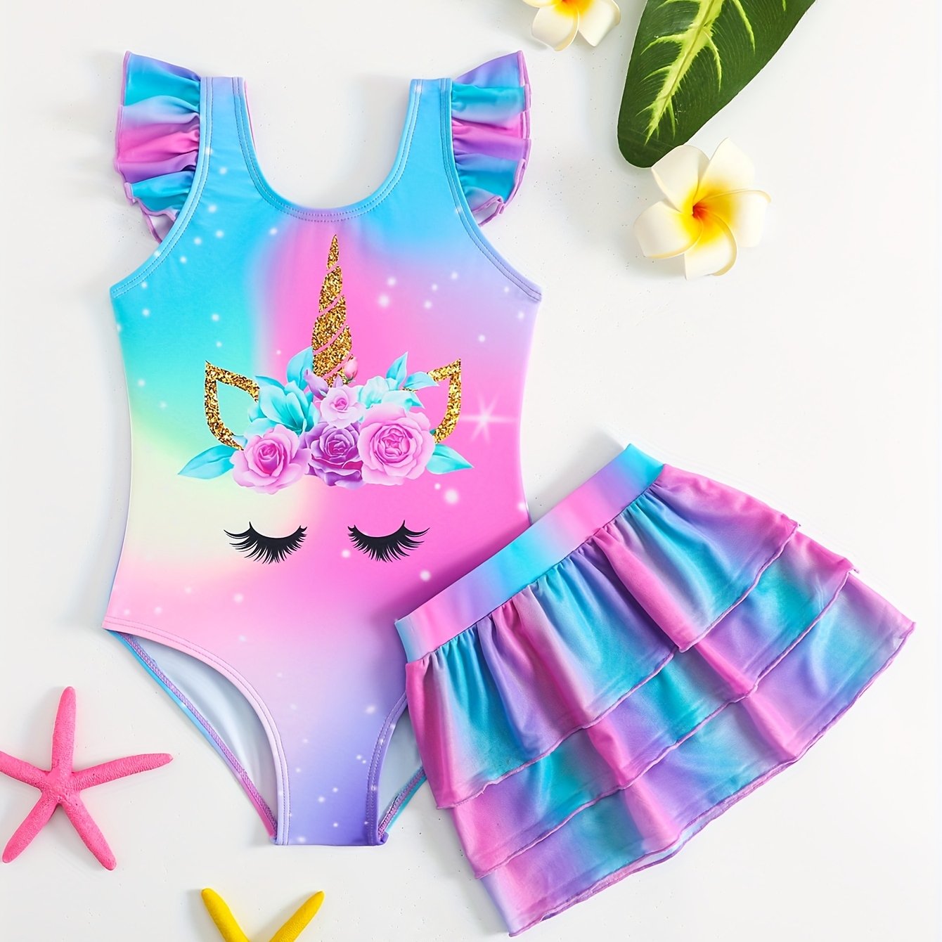 Maillot de bain une pièce imprimé licorne pour fille - BMYANY