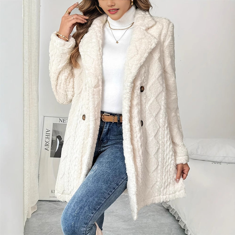 Manteau femme chaud à double boutonnage élégant - BMYANY
