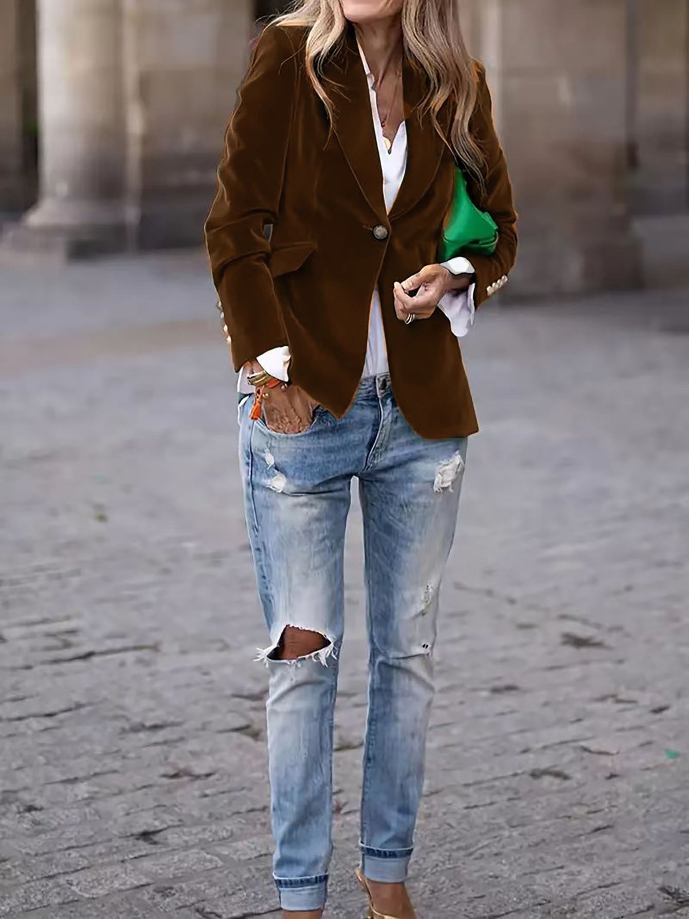 Manteau élégant uni pour femmes - Veste blazer - BMYANY