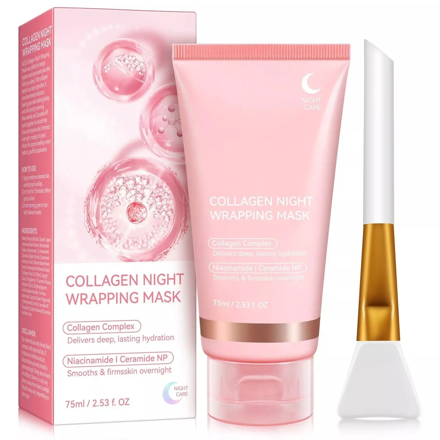 Masque Facial Collagène Nuit - Hydratation Intense Anti-Âge - BMYANY