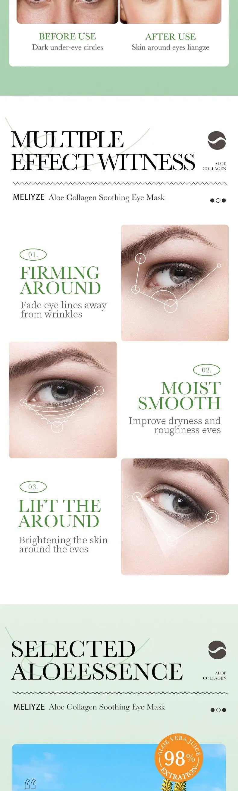 Masque Yeux Hydrogel Hydratant aux Plantes - BMYANY