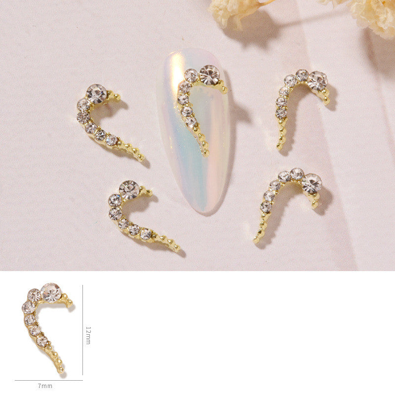 Nail Art DIY Amour Cœur Alliage Bijoux Décoration Ongles Strass - BMYANY