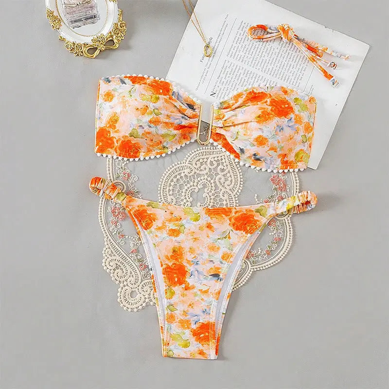 Nouveau Bikini Sexy Deux Pièces Imprimé - BMYANY