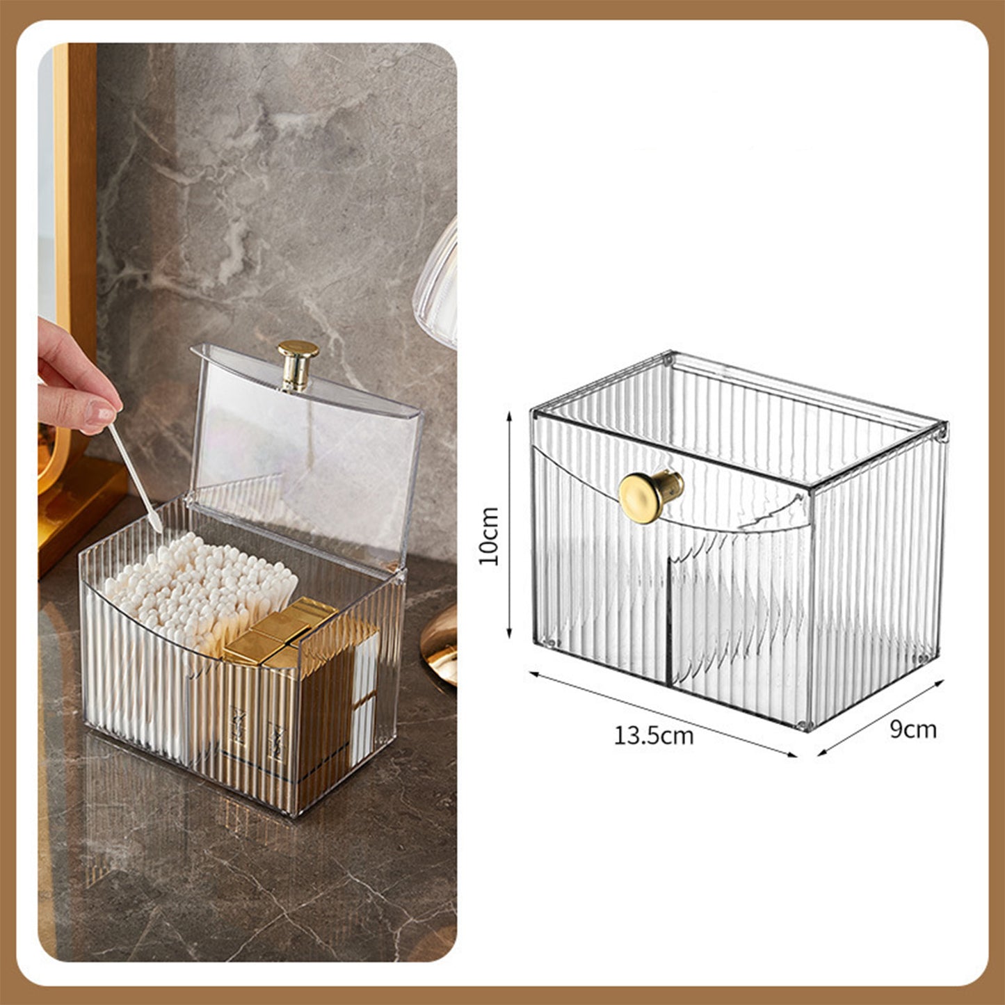 Organisateur Salle de Bain 2 Compartiments avec Couvercle Transparent - BMYANY