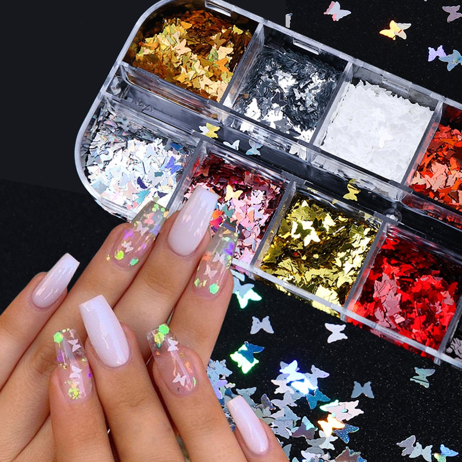 Paillettes Papillon Symphony Décoration Ongles Nail Art - BMYANY