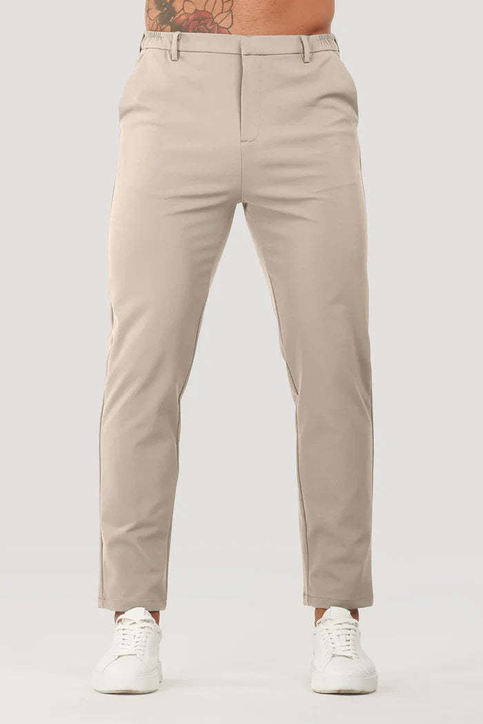 Pantalon Costume Homme Couleur Unie Business Casual Polyvalent - BMYANY