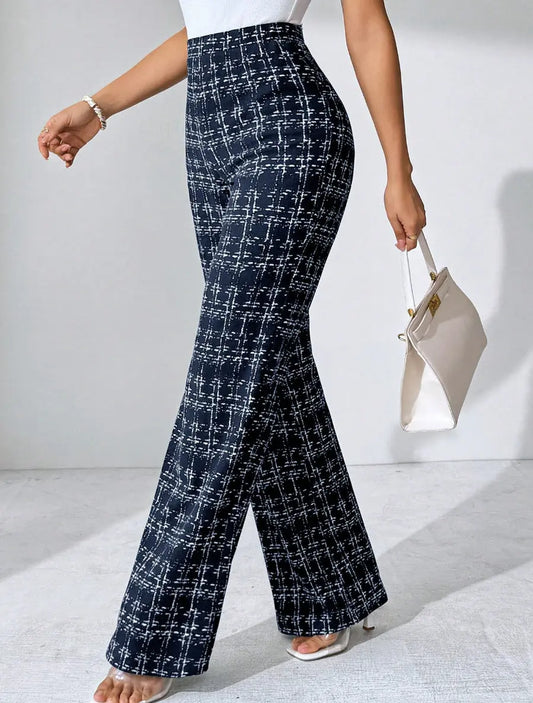 Pantalon Femme Casual Imprimé Carreaux Fashion - BMYANY
