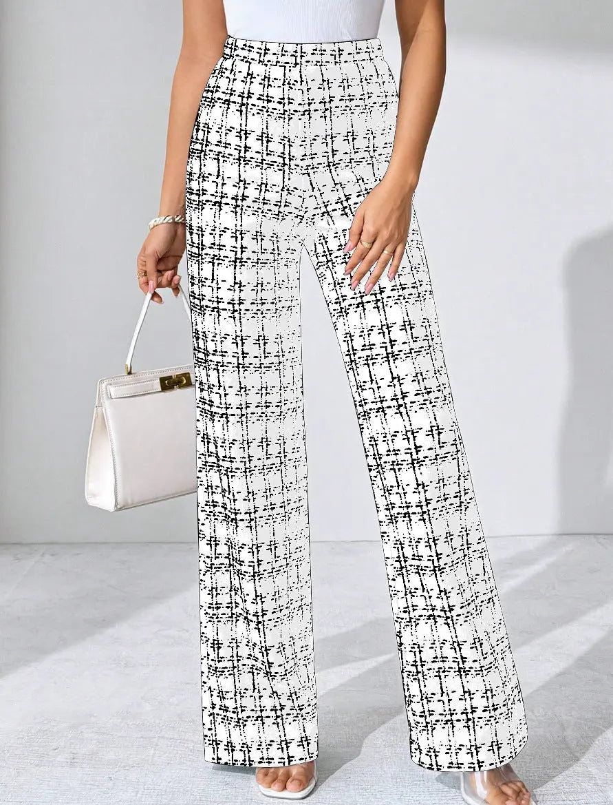 Pantalon Femme Casual Imprimé Carreaux Fashion - BMYANY