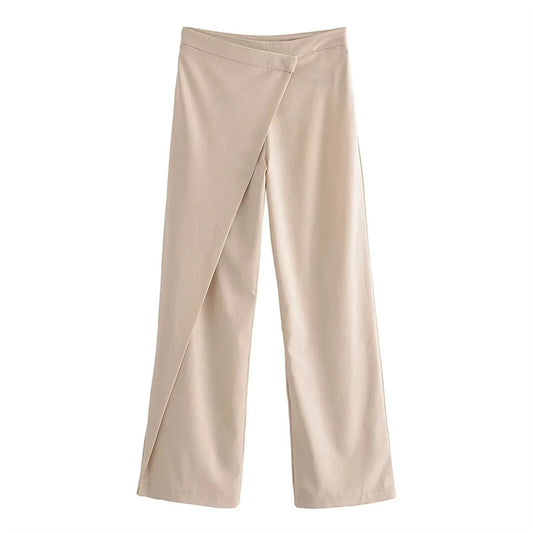 Pantalon Lin Femme Casual Chic - Coupe Droite Taille Moyenne - BMYANY