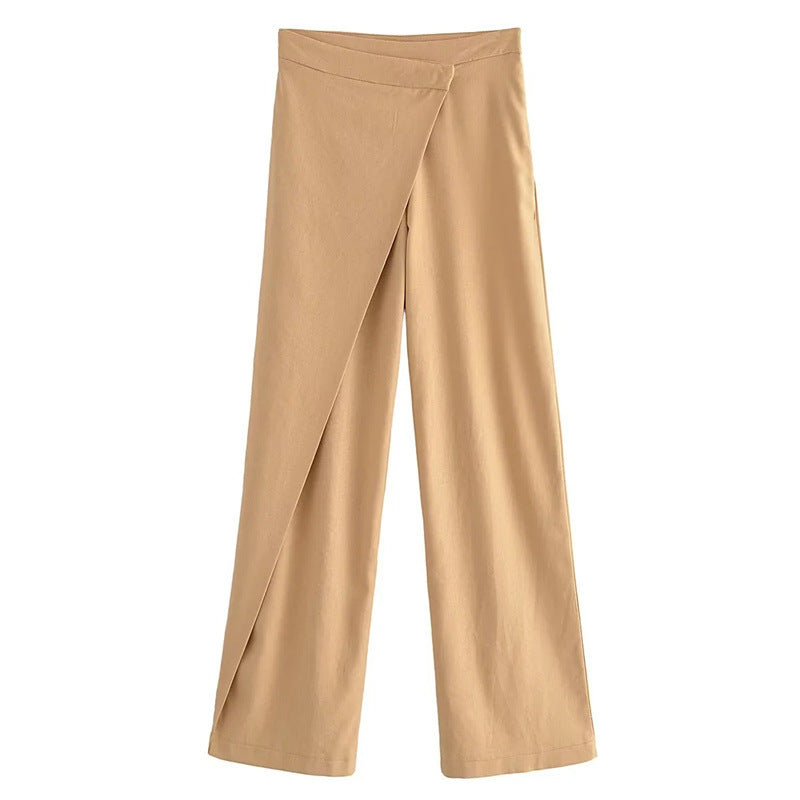 Pantalon Lin Femme Casual Chic - Coupe Droite Taille Moyenne - BMYANY