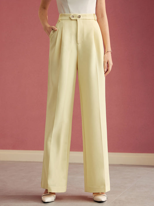 Pantalon Taille Haute Jambes Larges Femme - Élégant et Confortable - BMYANY
