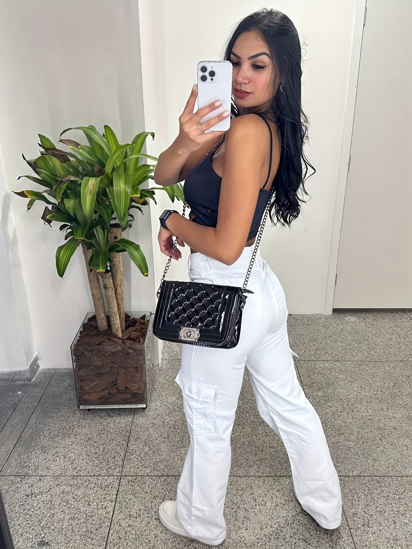 Pantalons cargo  Femmes Blanche Poches 3D Tendance Polyvalente - BMYANY