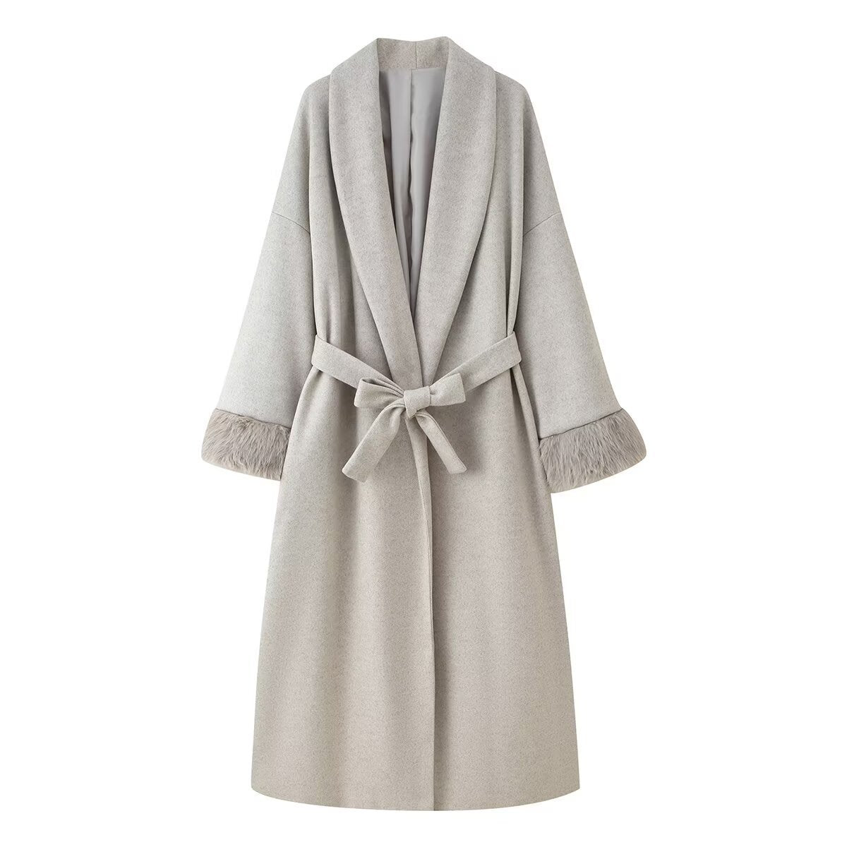 Pardessus femme Laine Automne hiver Poignets Lacés Coupe Ample - BMYANY