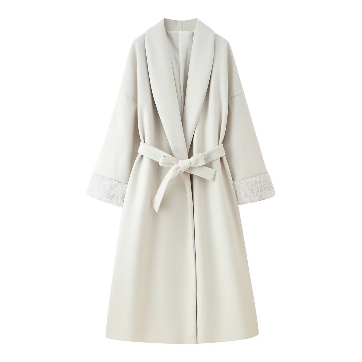 Pardessus femme Laine Automne hiver Poignets Lacés Coupe Ample - BMYANY